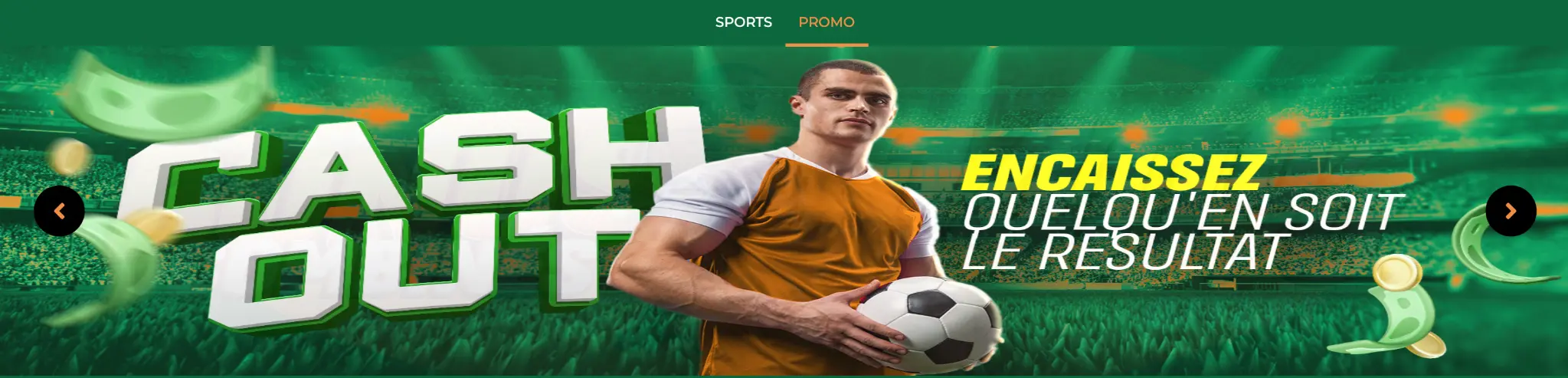 Publicité pour le bonus de bienvenue Sportcash sur le premier dépôt