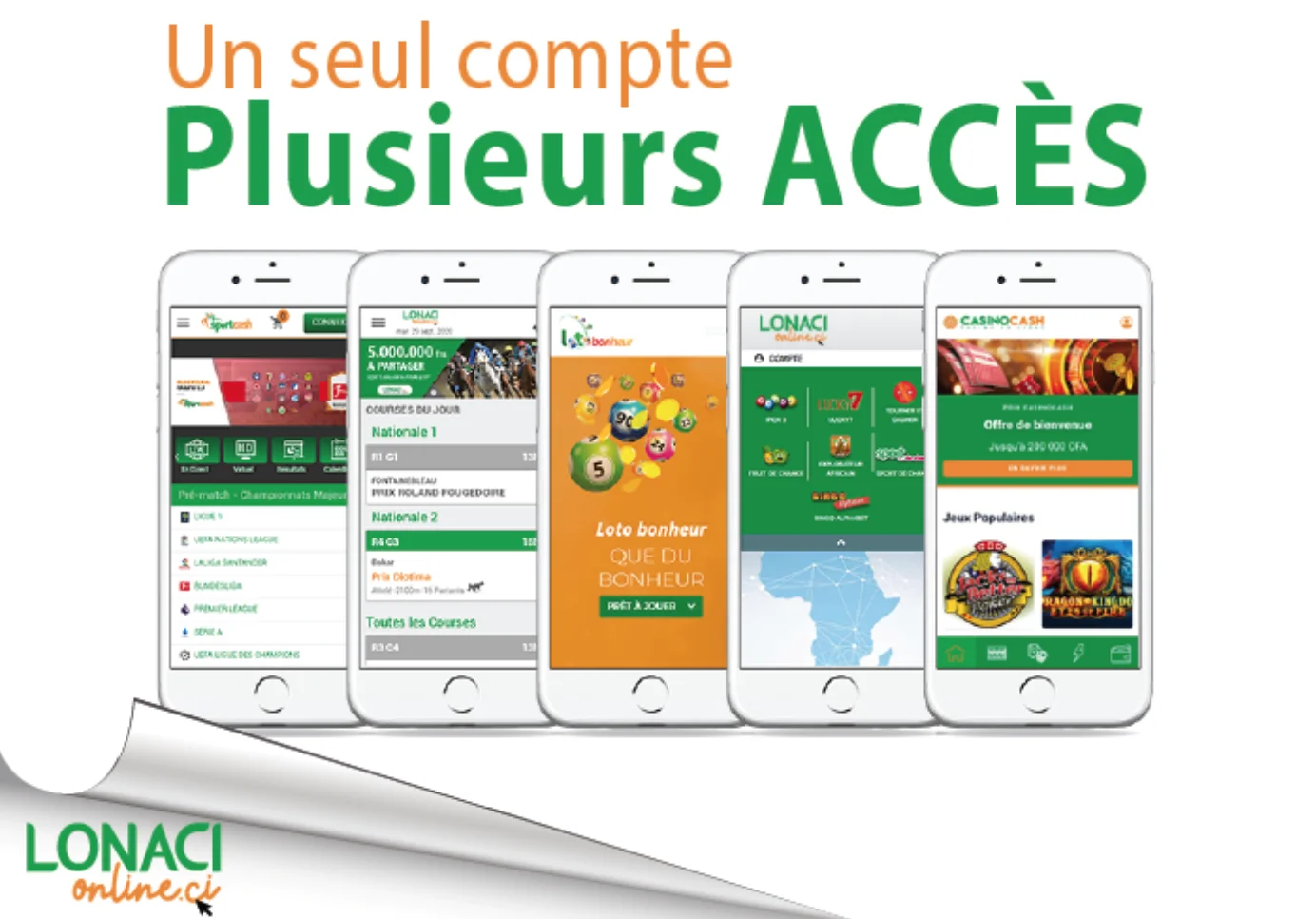 Capture d'écran de l'interface de l'application mobile Sportcash pour les paris